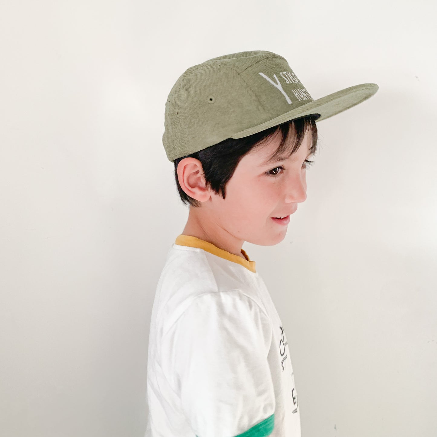 TODDLER AND KIDS 5 PANELS CORDUROY HAT - GREEN