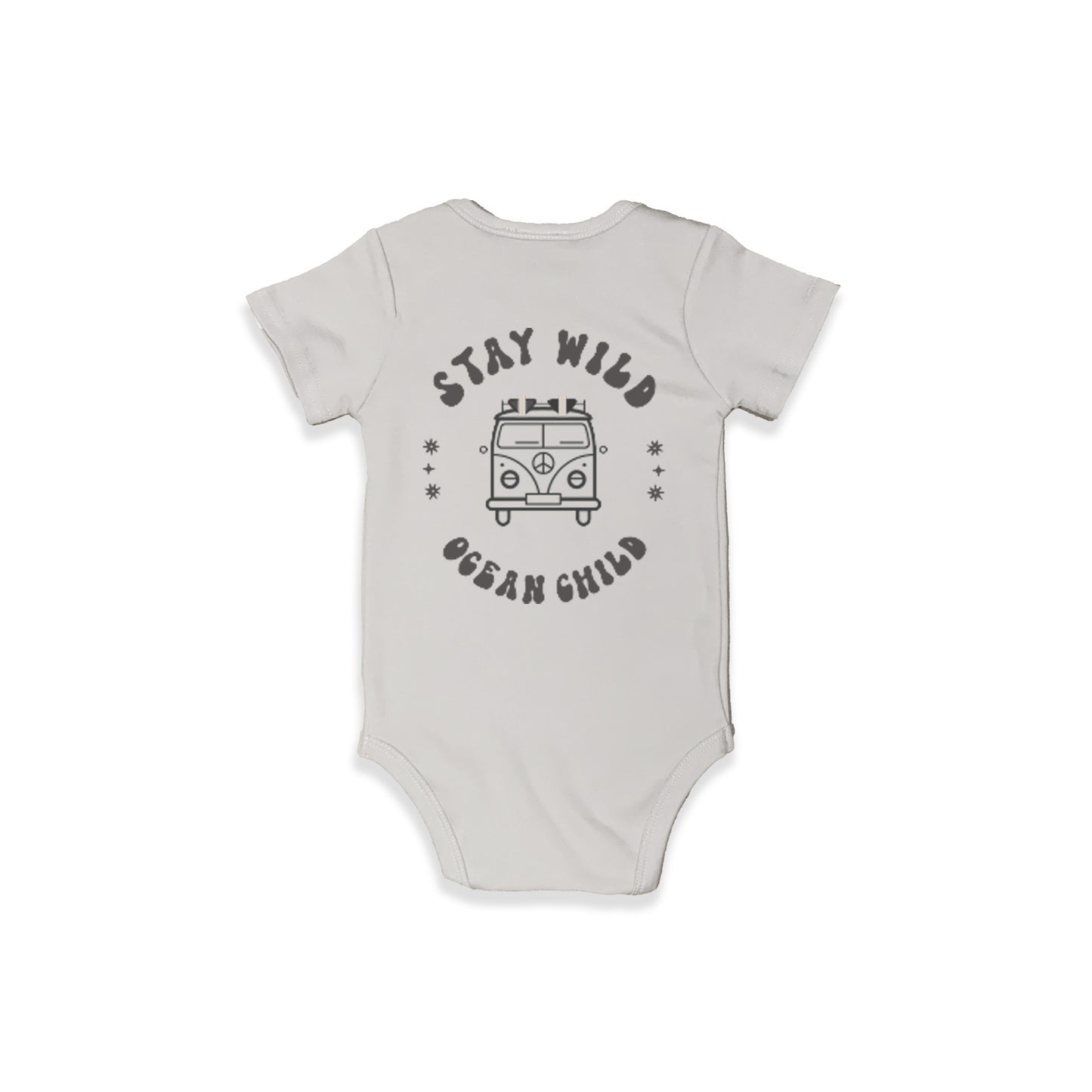 OCEAN CHILD SHORT SLEEVE BODYSUIT - GREY COLOUR