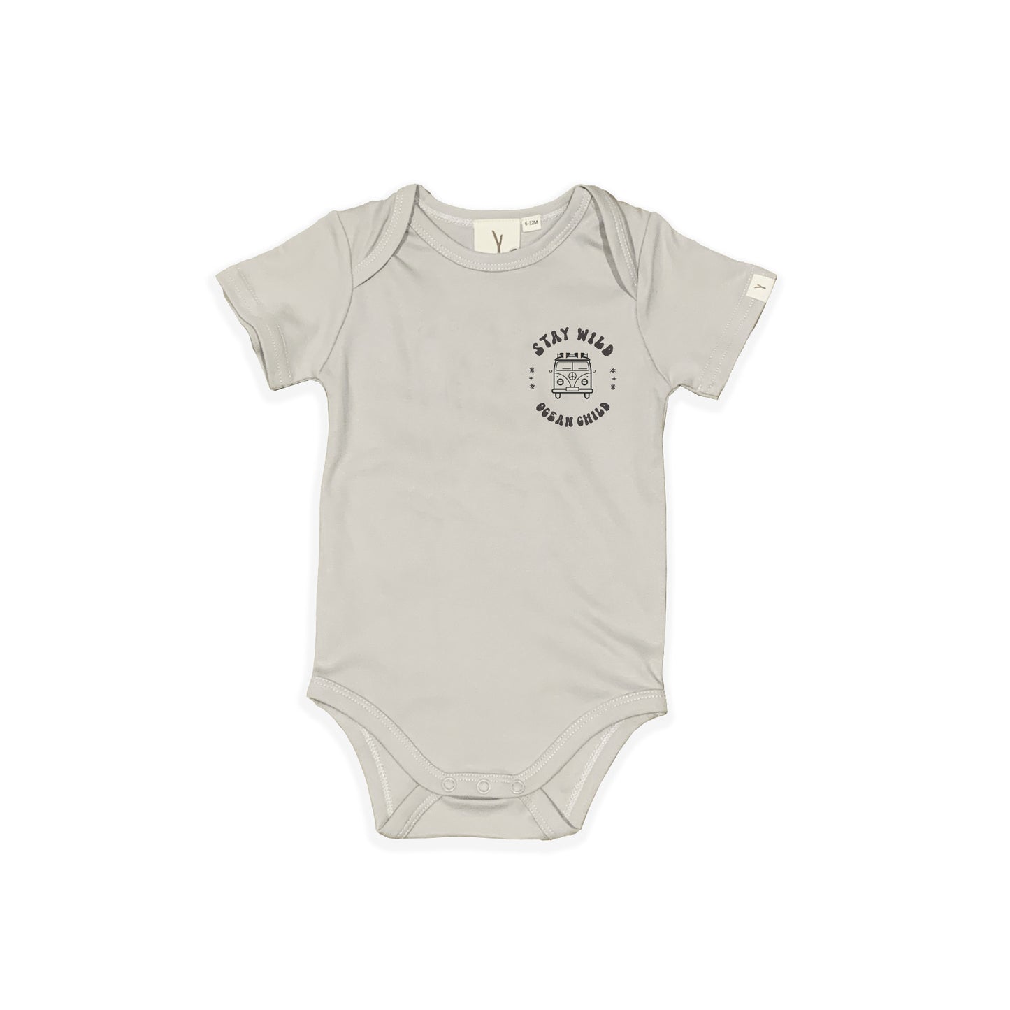 OCEAN CHILD SHORT SLEEVE BODYSUIT - GREY COLOUR