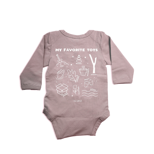 LONG SLEEVE BODYSUIT - FAVORITE TOYS - PLUM