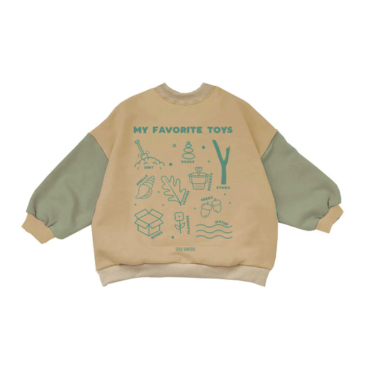 SWEATSHIRTS - FAVORITE TOYS - GREEN