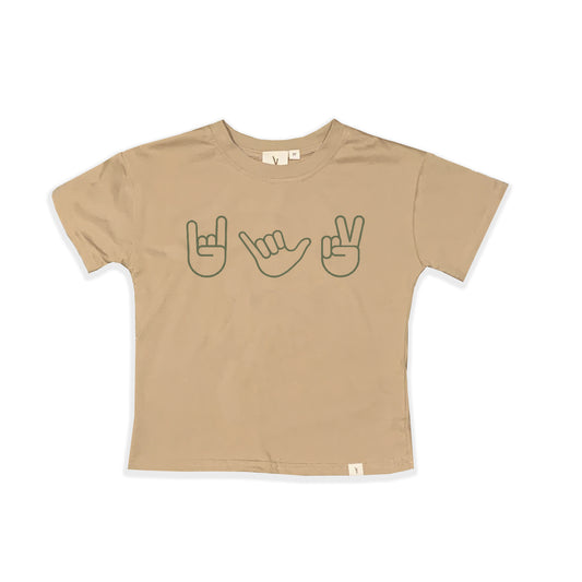 HAND SIGN T-SHIRT - CAMEL